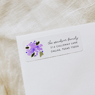 Bouquet floral violet Retourner l'adresse Étiquett