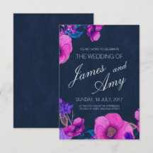Bouquet floral - Violet rose - Faire-part de maria