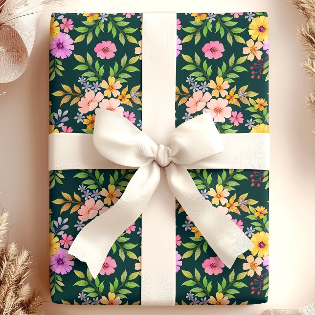 Bouquet Flower Floral Girly Elegant Wrapping Paper (Creator Uploaded)