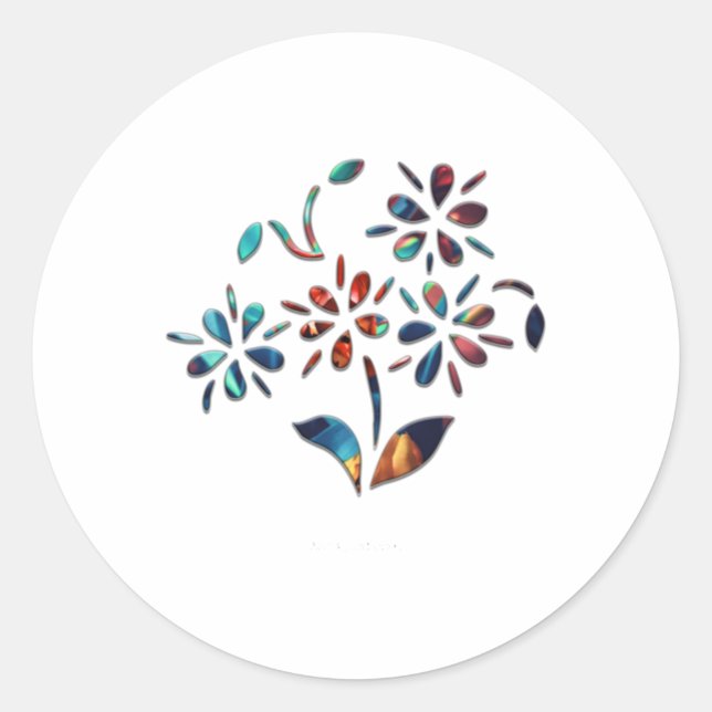 Bouquet Flowers Four Sticker  (Front)