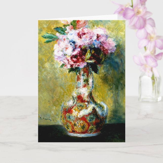 Bouquet in a vase, Auguste Renoir  Card (Orchid)