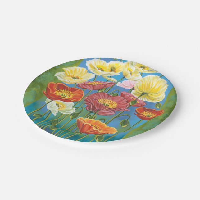 Bouquet in Border I Paper Plate (Angled)
