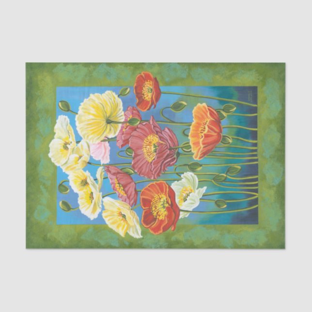 Bouquet in Border I Tissue Paper (Front)