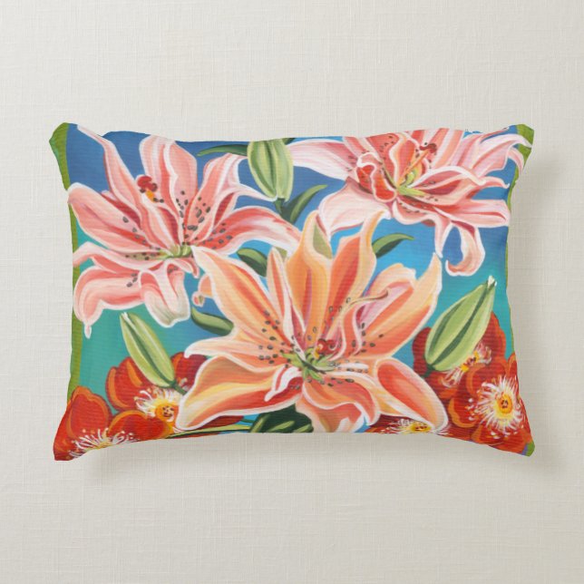 Bouquet in Border II Decorative Pillow (Front)