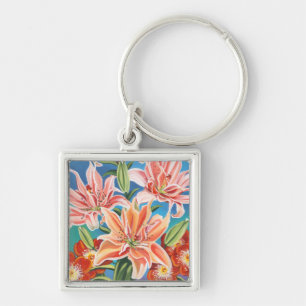 Bouquet in Border II Keychain