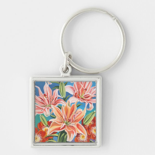 Bouquet in Border II Keychain (Front)