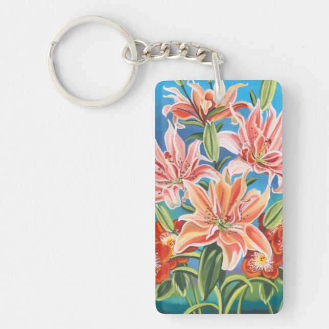 Bouquet in Border II Keychain (Front)
