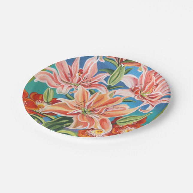 Bouquet in Border II Paper Plate (Angled)