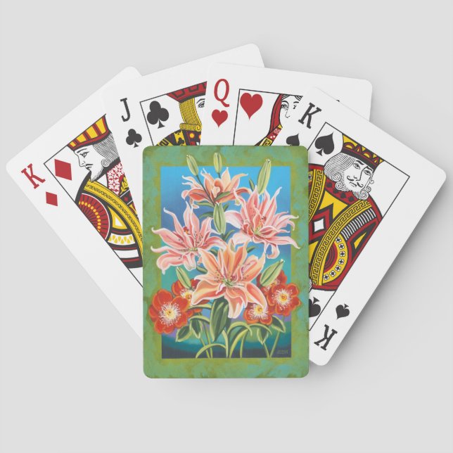 Bouquet in Border II Playing Cards (Back)