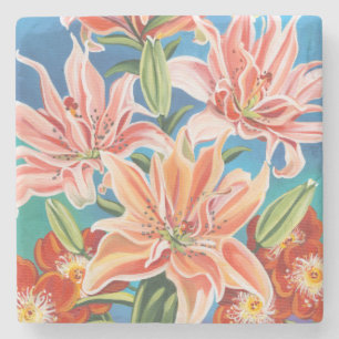 Bouquet in Border II Stone Coaster