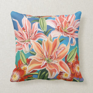 Bouquet in Border II Throw Pillow