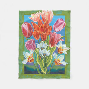 Bouquet in Border III Fleece Blanket