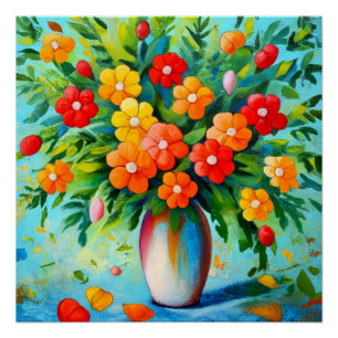 bouquet in vase poster