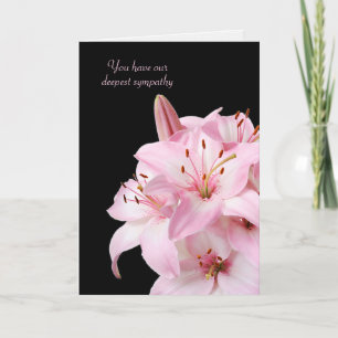 Bouquet Lily rose sur carte noire