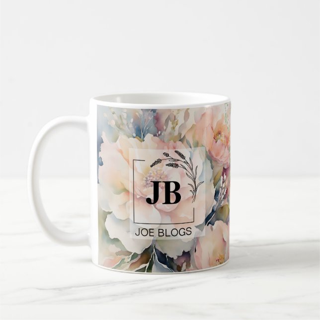 Bouquet mariage Monogramme Mug (Gauche)
