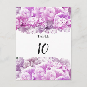 Bouquet Monochrome Pink Table Seating Number Card