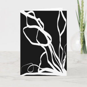 Bouquet Noir: Abstract Black & White Card