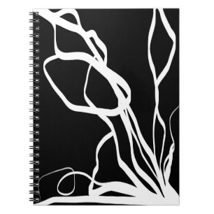 Bouquet Noir: Abstract Black & White Notebook