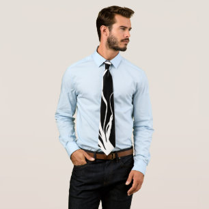 Bouquet Noir: Abstract Black & White Tie