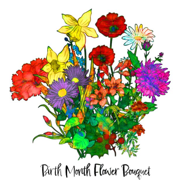 Bouquet of Birth Month Flowers Coffee Mug (Creator Uploaded)