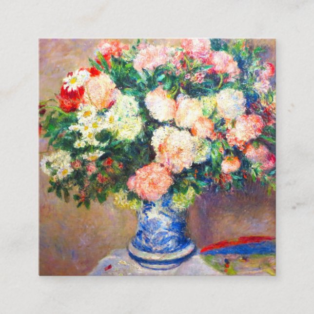 Bouquet of Chrysanthemums and a Japanese Fan Enclosure Card (Front)