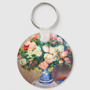 Bouquet of Chrysanthemums and a Japanese Fan Keychain
