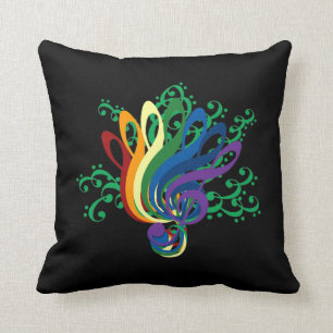 Bouquet of Clefs Throw Pillow
