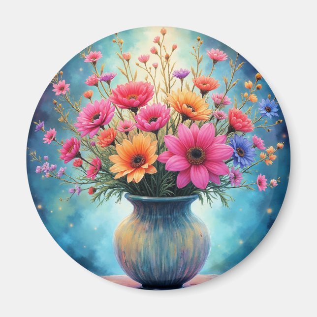 Bouquet of Colourful Flowers Magnet (Front)