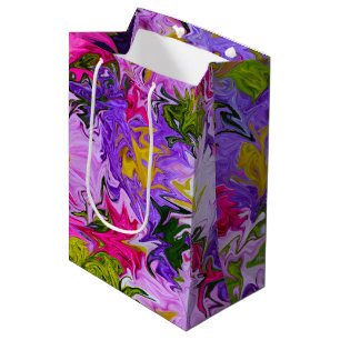 Bouquet of Colours Floral Abstract Art Design Medium Gift Bag