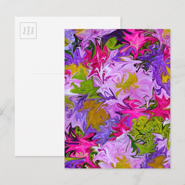 Bouquet of Colours Floral Abstract Art Design Postcard (Front/Back)