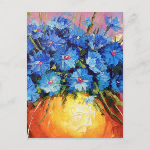 Bouquet of cornflowers postcard