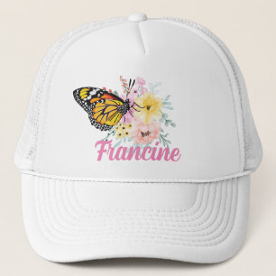 Bouquet of Flowers and Butterfly Customizable Trucker Hat