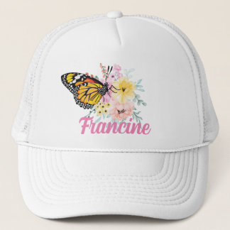 Bouquet of Flowers and Butterfly Customizable Trucker Hat