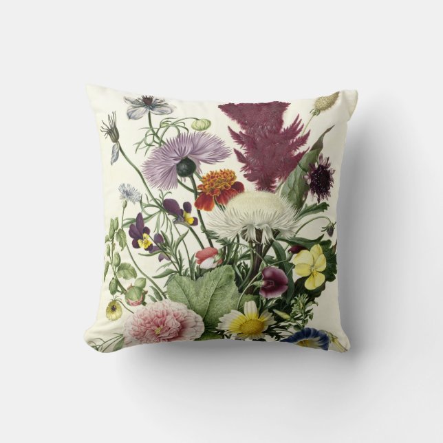 Bouquet of Flowers, Anonymous, 1680 Throw Pillow (Front)