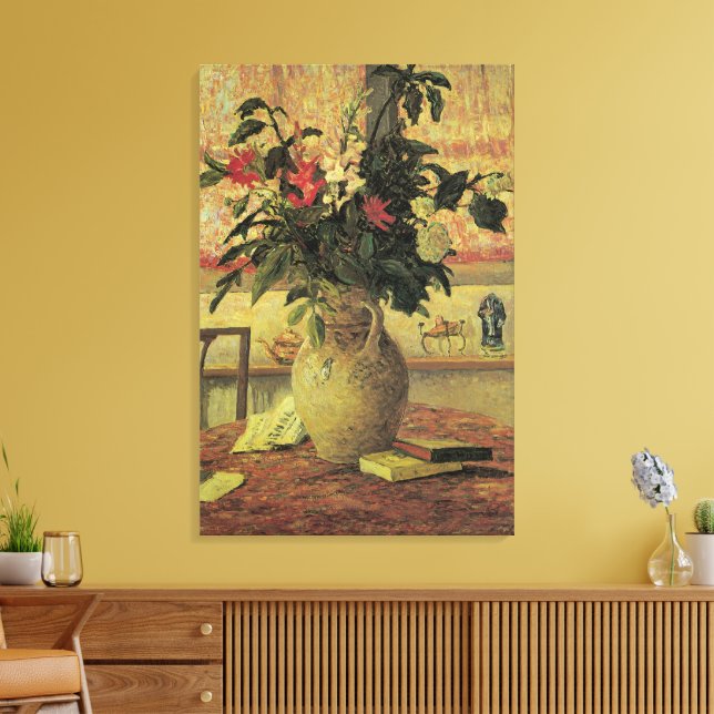 Bouquet of Flowers at Window by Maxine Maufra Canvas Print (Insitu(LivingRoom))