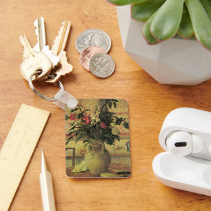 Bouquet of Flowers at Window by Maxine Maufra Keychain