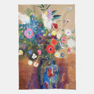 Bouquet of Flowers by Odilon Redon Kitchen Towel