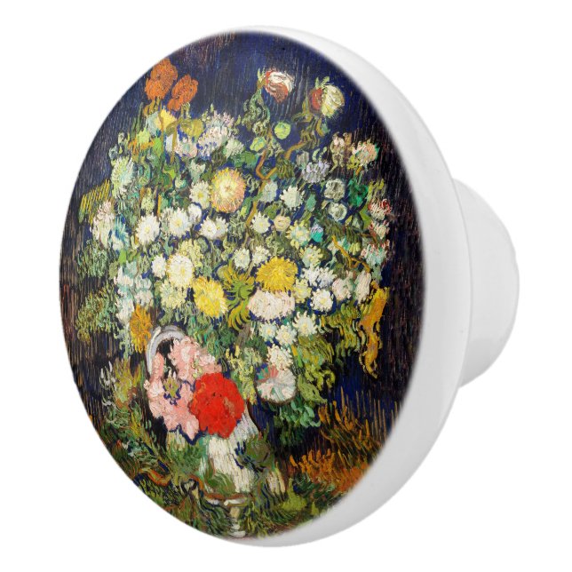 Bouquet of Flowers in a Vase by Vincent Van Gogh  Ceramic Knob (Right)