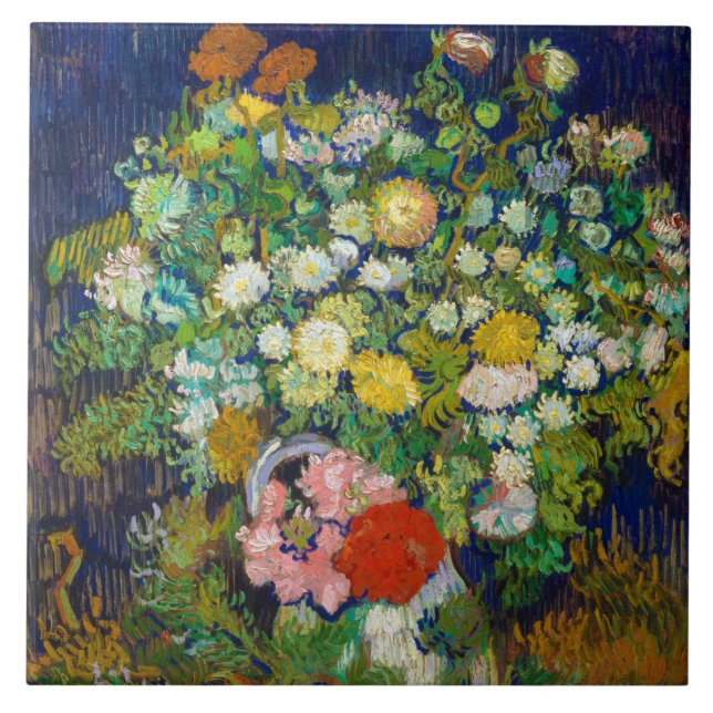 Bouquet of Flowers in a Vase, Van Gogh Tile (Front)