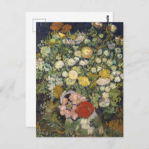 Bouquet of Flowers in a Vase Vintage Artwork Postcard