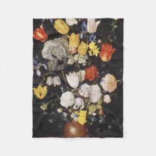 Bouquet of Flowers in an Earthenware Vase (1610) Fleece Blanket