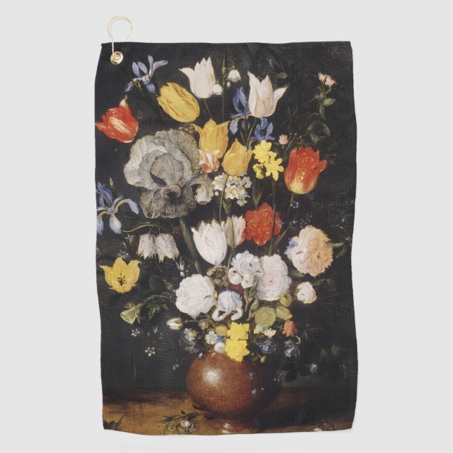 Bouquet of Flowers in an Earthenware Vase  Golf Towel (Front)