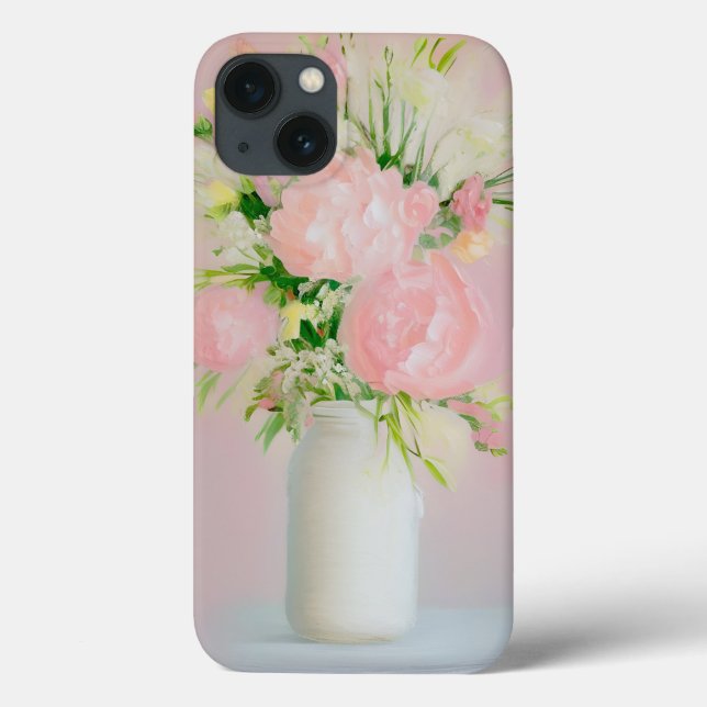 Bouquet of Flowers Oil Painting iPhone Case (Back)