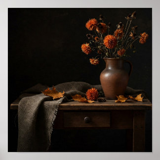 Bouquet of flowers on Jug Poster