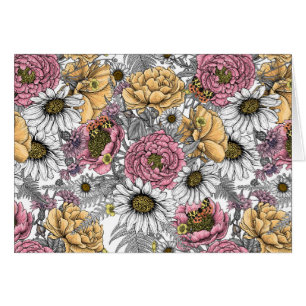 Bouquet of flowers- roses, peonies, daisies ans fe