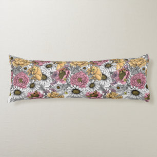 Bouquet of flowers- roses, peonies, daisies ans fe body pillow