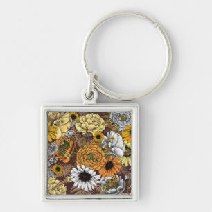 Bouquet of flowers- roses, peonies, daisies ans fe keychain