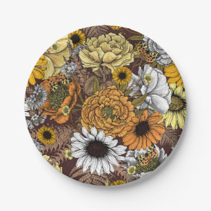 Bouquet of flowers- roses, peonies, daisies ans fe paper plate