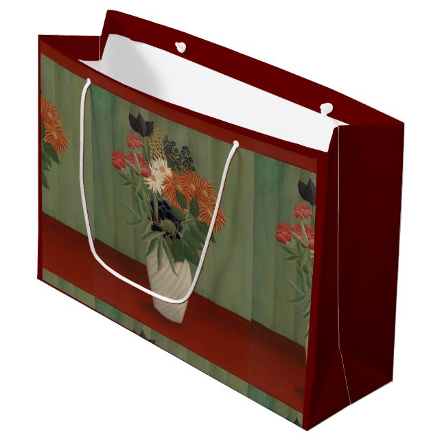 Bouquet of Flowers with China Asters and Tokyos Large Gift Bag (Front Angled)