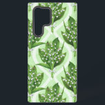 Bouquet of lilly of the valley flowers on green samsung galaxy case<br><div class="desc">Bouquet of painted with watercolors lily of the valley flowers seamless pattern design</div>